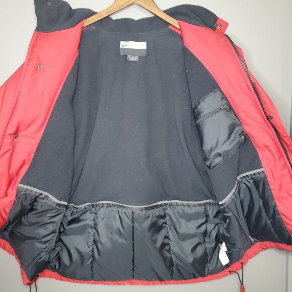 Nike Heavy Mens Large Winter Full Zip Red Jacket - Picture 2 of 6